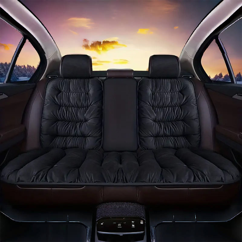 TEMU 3pcs Car Seat Cushion Set, Plush Padded Thickened Warm Car Seat Pads, Comfortable And Soft, No Tying Required, Breathable, For Rear 3 Seats With