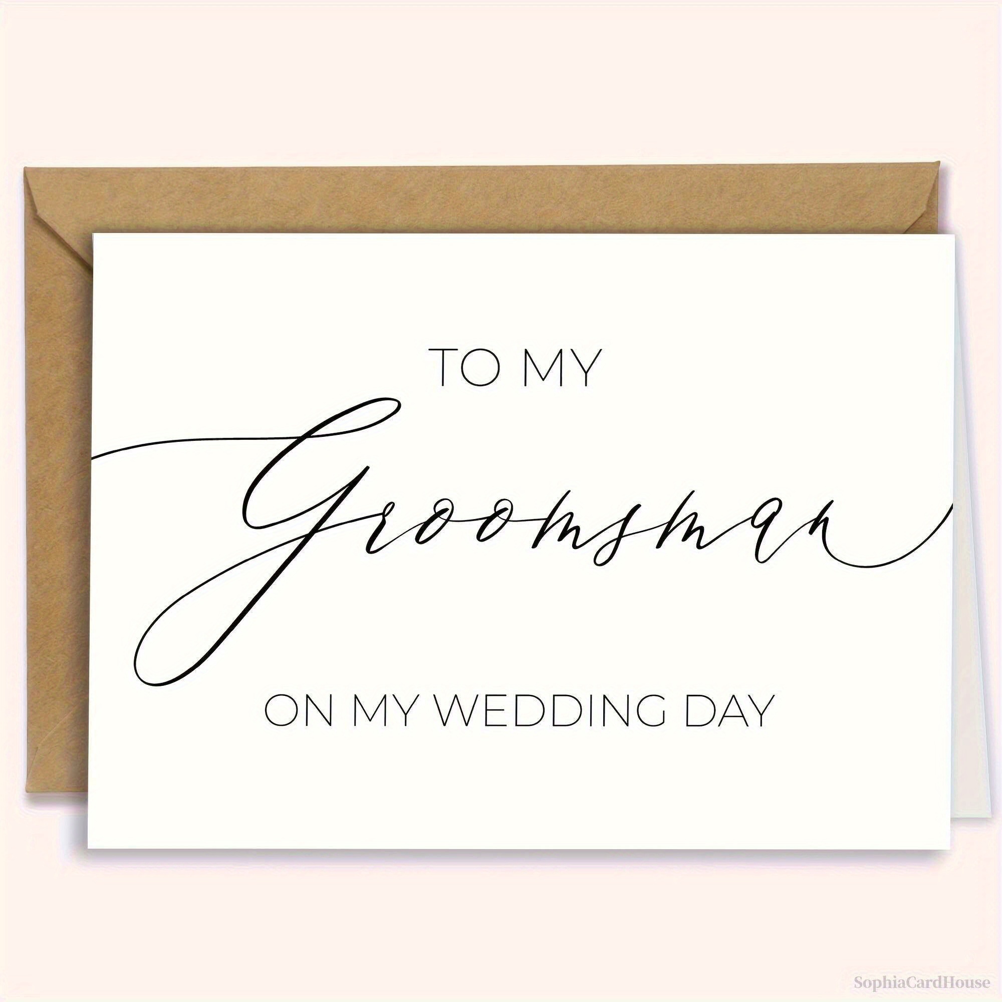 

Elegant "to My Groomsman On Day" Card With Envelope - Sophisticated Stationery, Perfect Keepsake For Men, 4.72 X 7.08 Inches, Groomswman Gift Card|elegant |clean Aesthetic