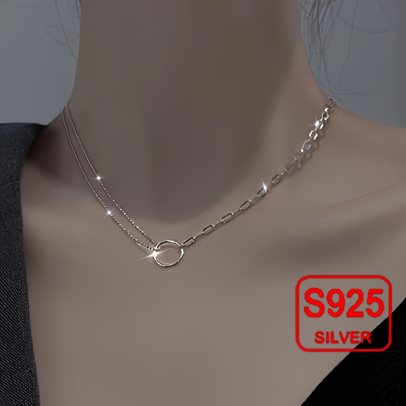 TEMU 925 Sterling Pendant Necklace, Adjustable Chain, , Gift, Wedding, Party, Vacation, Thanksgiving, Halloween