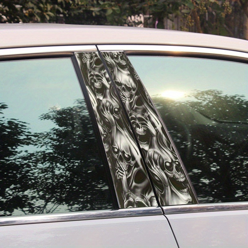

2pcs Halloween Graffiti Sticker Car Door : Pvc Sticker, Waterproof, Resistant, Self-adhesive
