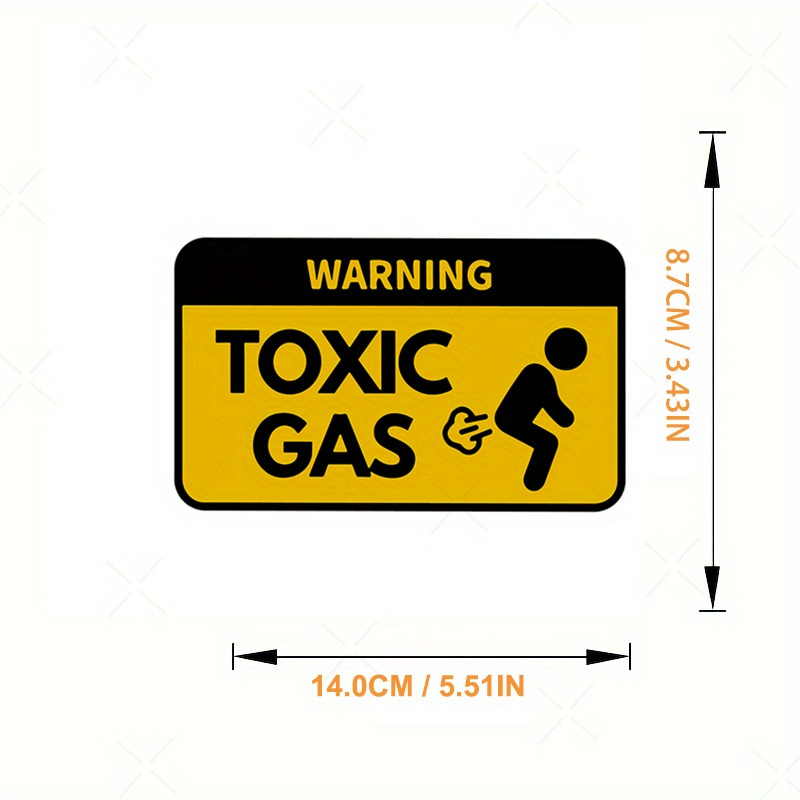 

Warning Toxic Gas Sign Vinyl Decal - Matte Finish, Durable And Easy Apply Sticker For Cars, Laptops, And All Surfaces - Hazard Emblem