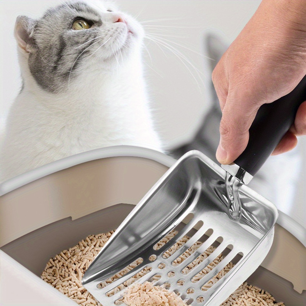 

Stainless Steel Cat Litter - Pet Waste Shovel For Cats, Essential Cleaning Supplies