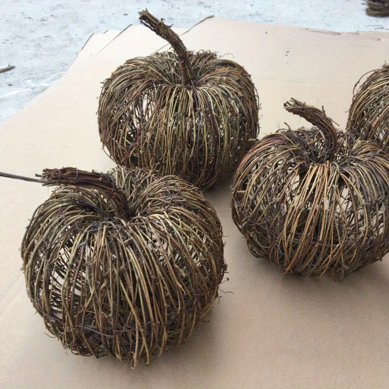 

Handmade Rattan Woven Pumpkin Shape Decoration - Perfect For , Christmas, And Easter - No Feathers - 3 Sizes Available