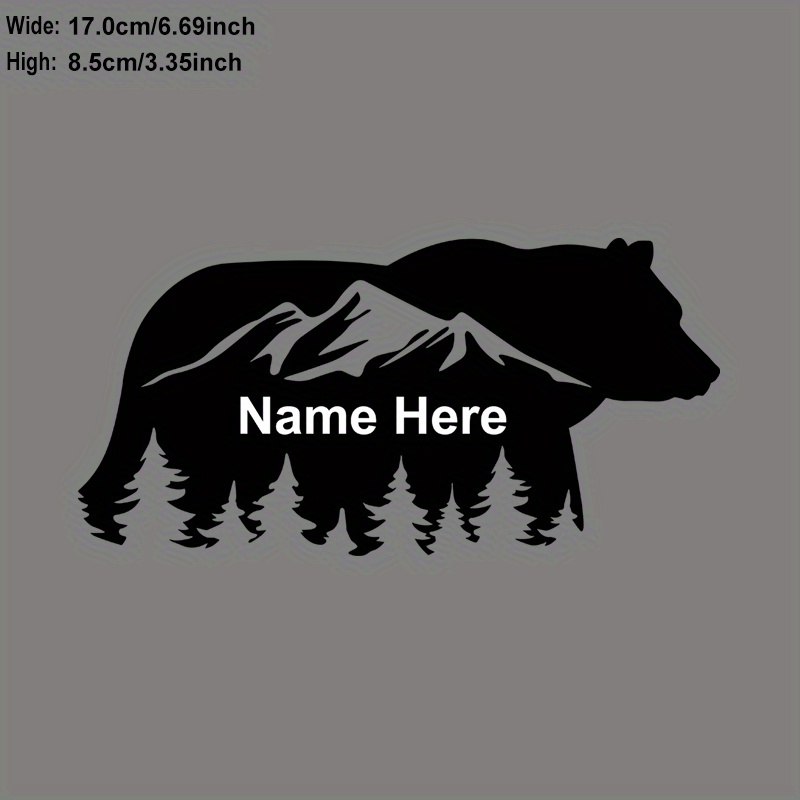 

1pc Icebanner Customizable Bear And Die Cut Decal - Personalized Pvc For Car, , -