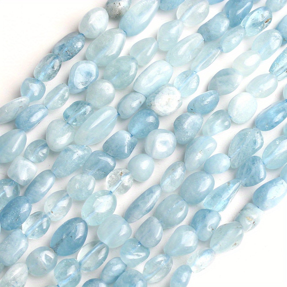 

Aquamarine Natural Stone Beads 6-8mm, Irregular Chip Charms For Making - Bracelet & Necklace Supplies, 15''