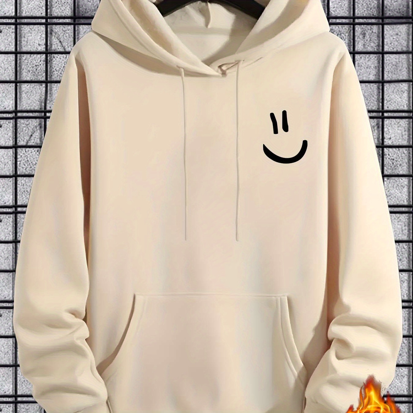 

Face Element Print Men's Casual Sports Hoodie, Thickened Casual And Trendy Hoodie