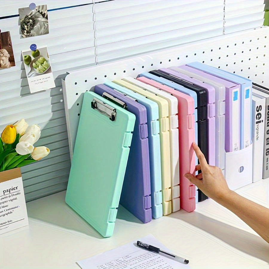 

1pc Multi-functional A4 Clipboard Document Holder - Abs Plastic File Organizer With Sturdy Acrylic Board Clip For Office, School, And Music Sheets Storage