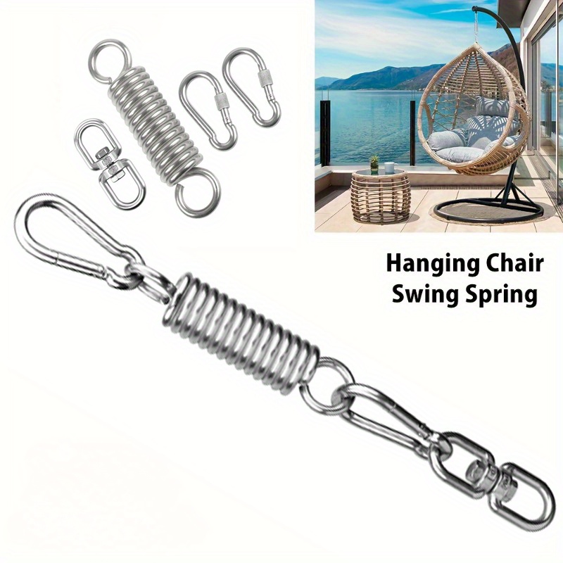 

4pcs-set Indoor And Outdoor Hanging Chair Swing 304 Stainless Steel Telescopic Spring Hook Set - Hanging Bed Hanging Chair Suspension Device Does Not Hanging Chair