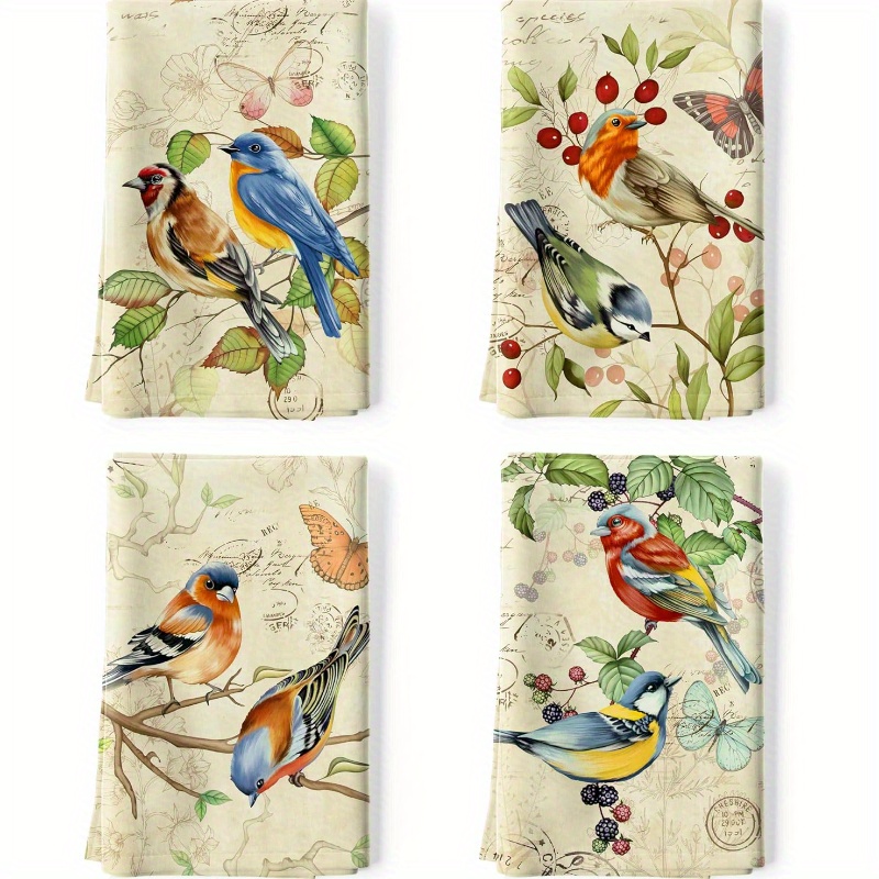 TEMU 4pcs Kitchen Towel 4, Kitchen Towel Retro Towel Set High Dry Towel Bar Towel 18*26in
