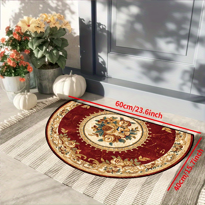 TEMU Luxurious Red & Border - Rug - Washable , For /outdoor Use In Bedroom, Entryway, Patio