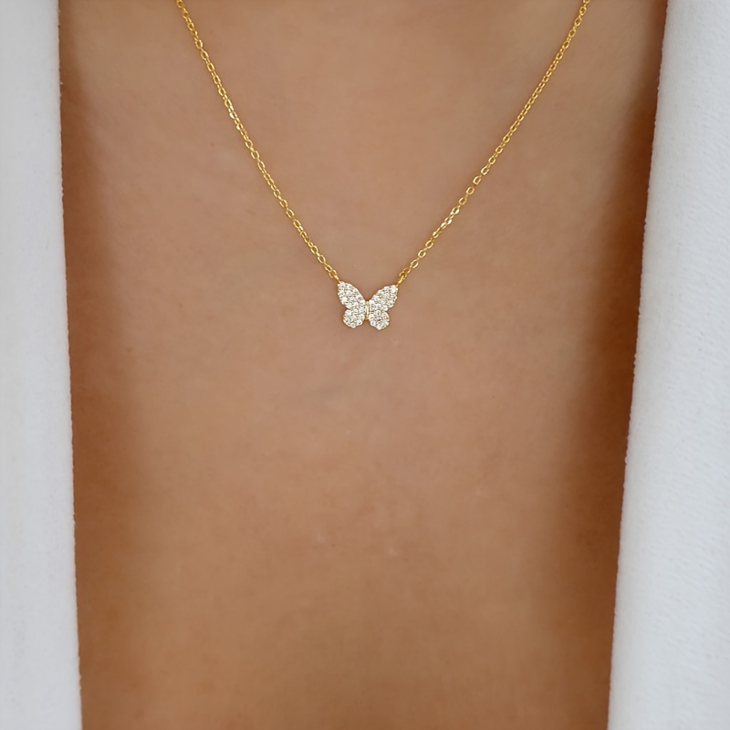 

1pc Of Rhinestones Pendant Necklace 18k Gold