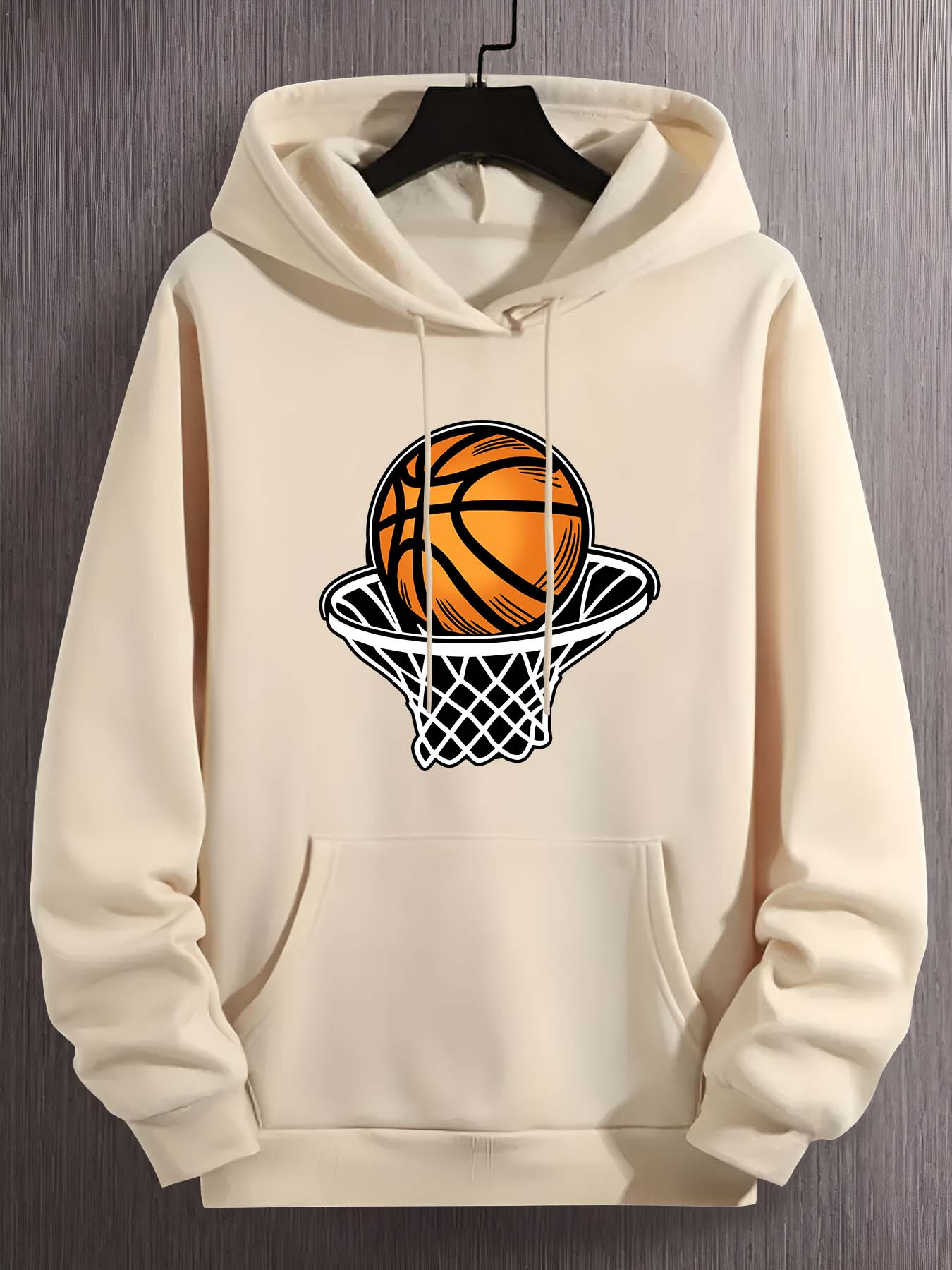 Felpa Con Cappuccio Basket "Non Posso" - Maglione Sportivo Con Stampa Pallacanestro E Scritta Divertente