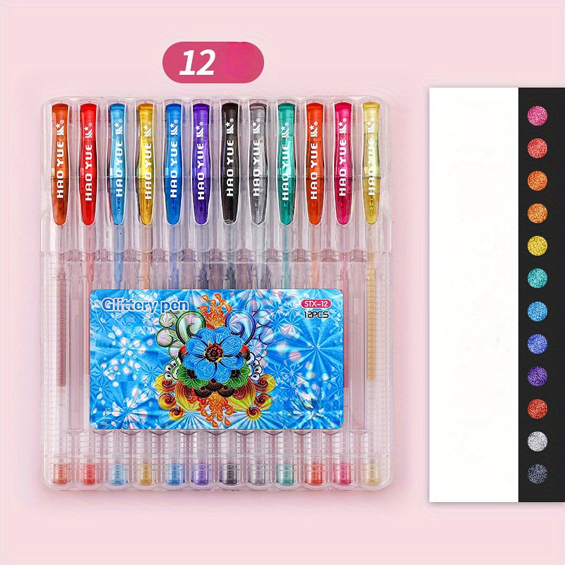 SMOOTHERPRO Glitter Gel Pennen, 18 Kleuren Glitter Gekleurde Pennen, 1,0 mm Metallic Sparkle Kleurrijke Pennen voor Kleuring Kalligrafie Kaarten Journal Tekening Scrapbook (SC623-18