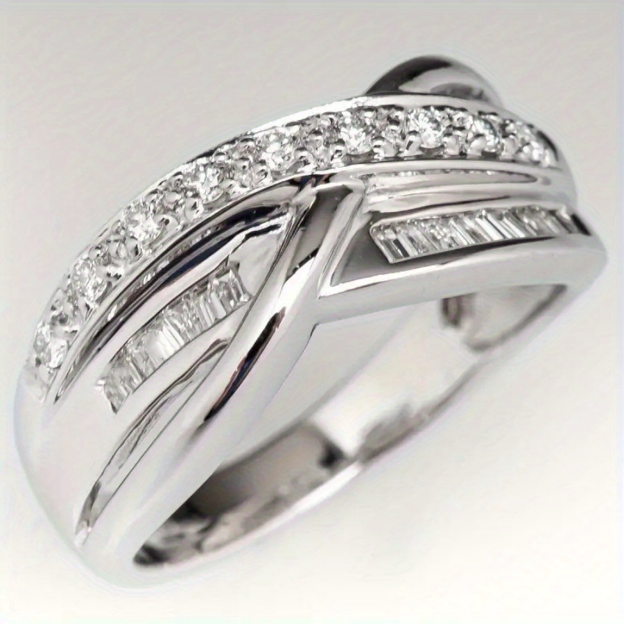 Elegant Twisted Copper Promise Ring With Sparkling Cubic Zirconia - Perfect For Engagement, Wedding, And Everyday