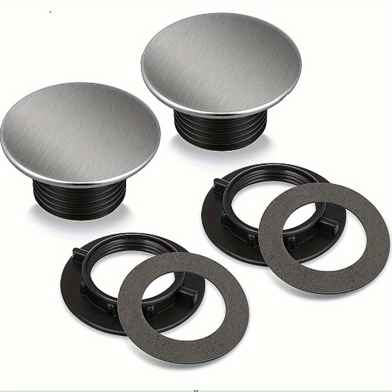 TEMU 1/2pcs 201 Stainless Steel Drain Strainers, Kitchen Sink Hole Cover Caps, Universal Faucet Hole Cover, Wash Basin Soap Dispenser Decorative