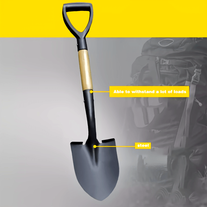 

Premium Wooden Handle Garden Shovel - Metal, Digging & Planting, Portable Outdoor Adventure Tool