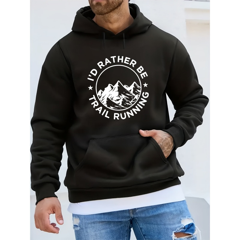 

I D Rather Autumn And Winter Plush Sweater Men's Clothing Hoodie Printed Top Men's Gift