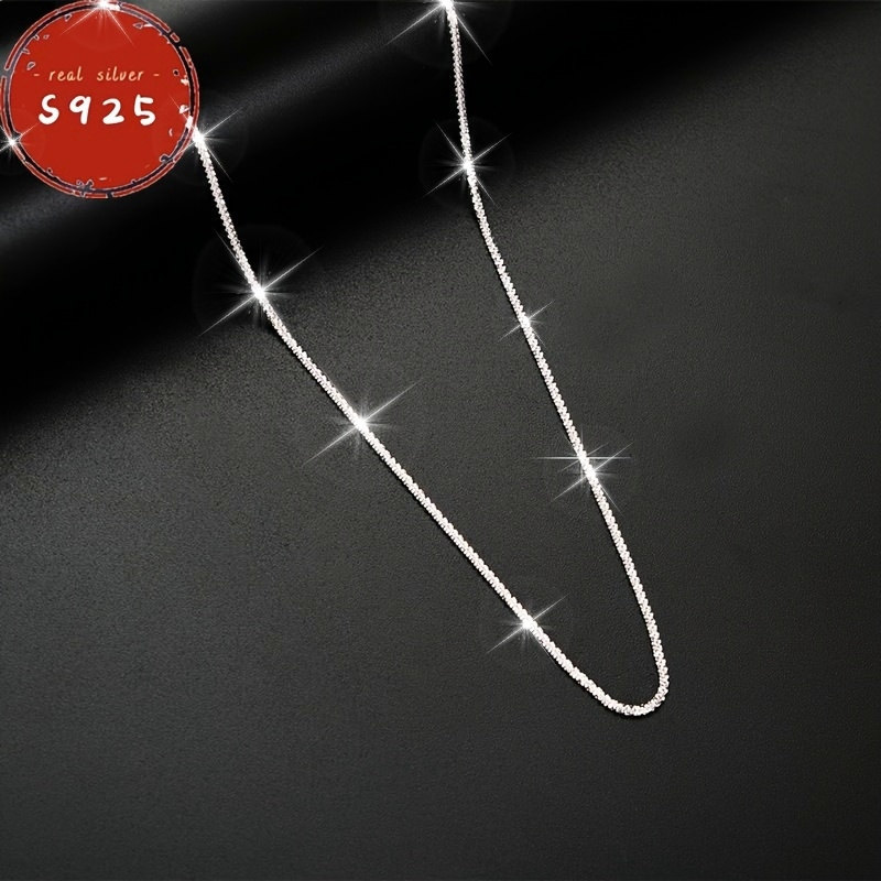 

Sterling Silver S925 Sparkle Necklace - Elegant, , And Clavicle Chain - Ideal Gift For Girlfriend, Simple, Sexy, And Sophisticated Jewelry For Women