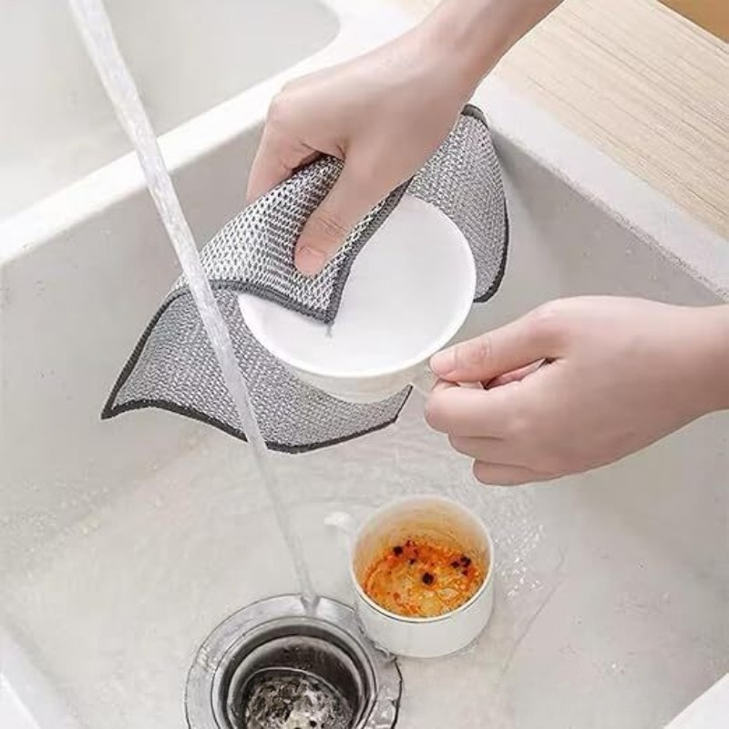 

10pcs Steel Scouring - , Non-scratch Dish Cloths For Cleaning, Use