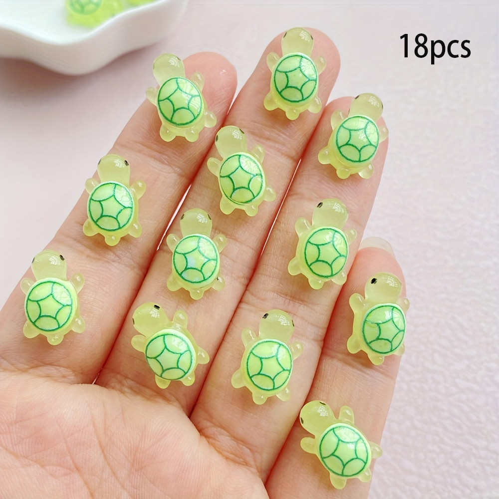 Lot De 30 Mini Tortues Phosphorescentes En Résine – Multicolore, Brillent Dans Le Noir, Décoration Jardin, DIY Micro-Paysages