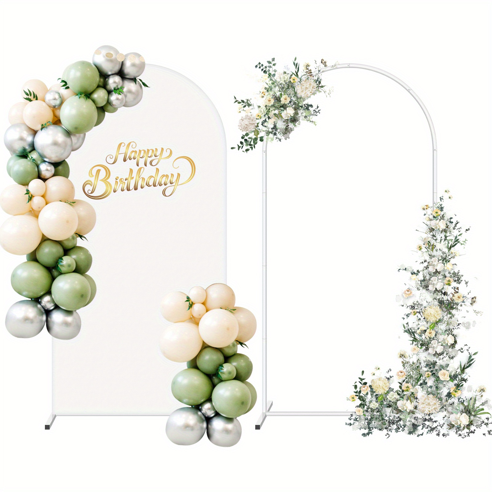 

Wedding Arch Backdrop Stand, 6.6ft Square Metal Balloon Arch Stand Frame For Wedding Birthday Party Baby Shower Bridal Banquet Decoration, White