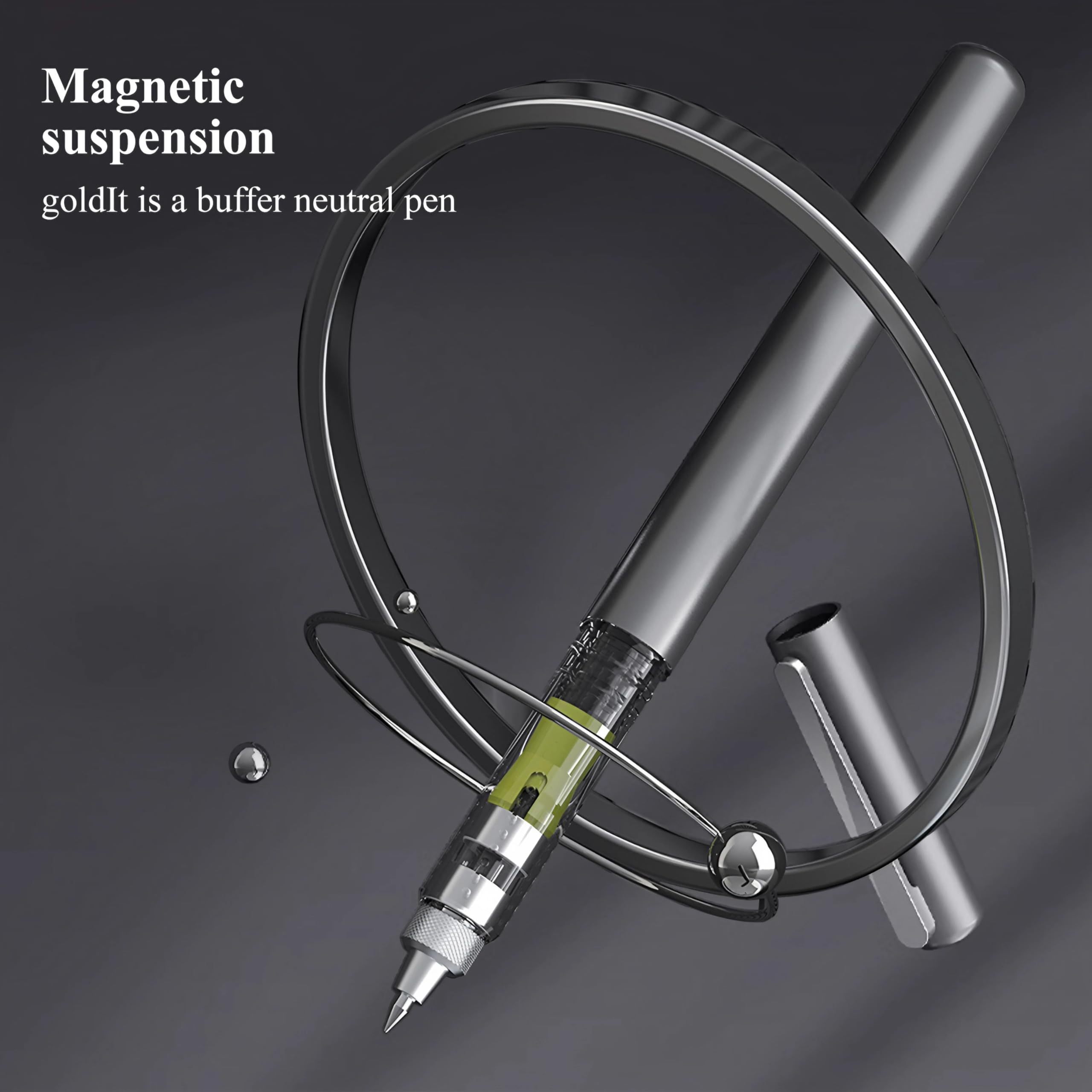 

M&g Magnetic Pen, 0.5mm Black, Floating Pen, Metal, Quick-dry Ink, Clasp Cap, Unique Office Gift For Boss, Partner,