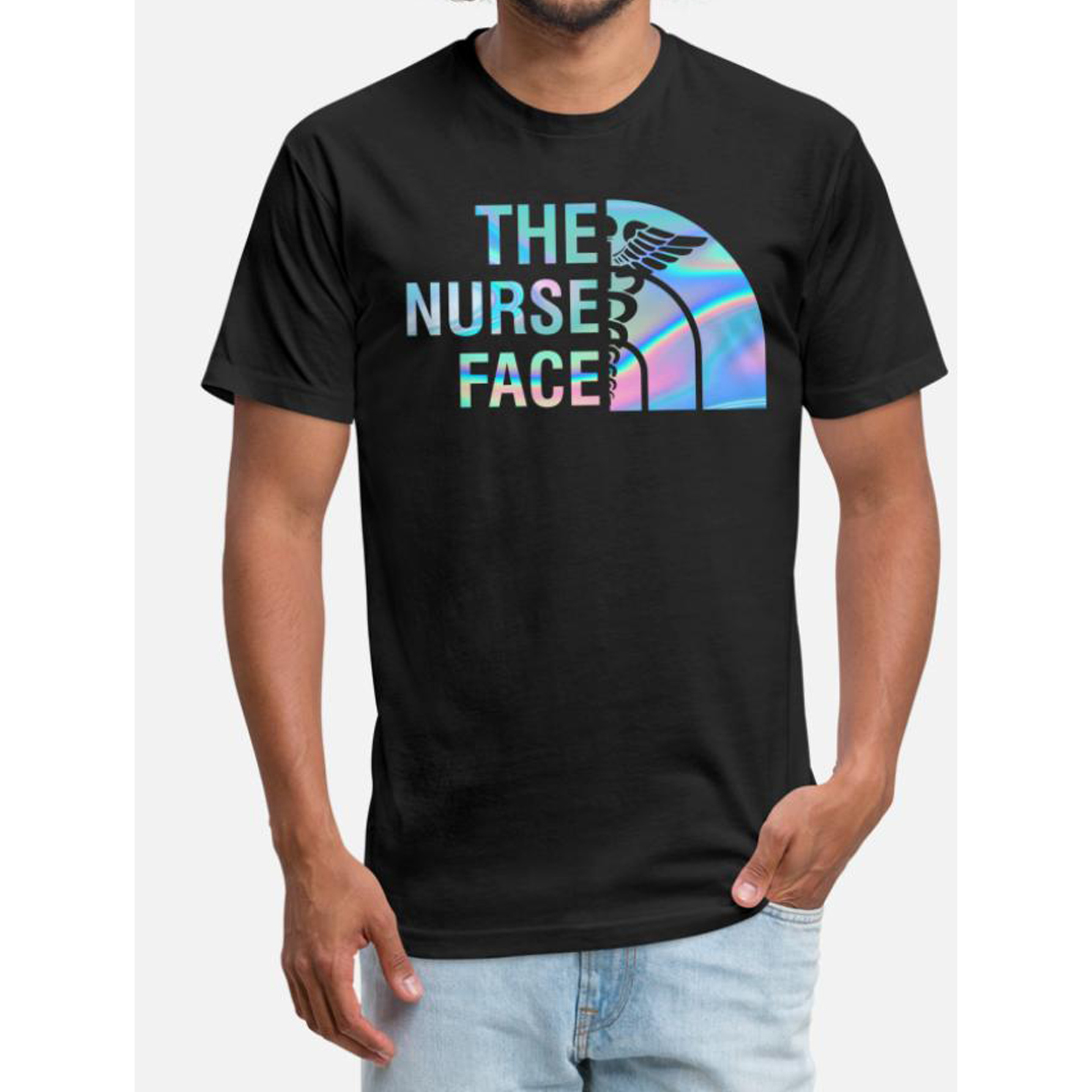 

Men' The Nurse Face Sweatshirt Rn Lpn Short Sleeve, Chic Letter - Summer Sports, Casual Wear, And Everyday Styling