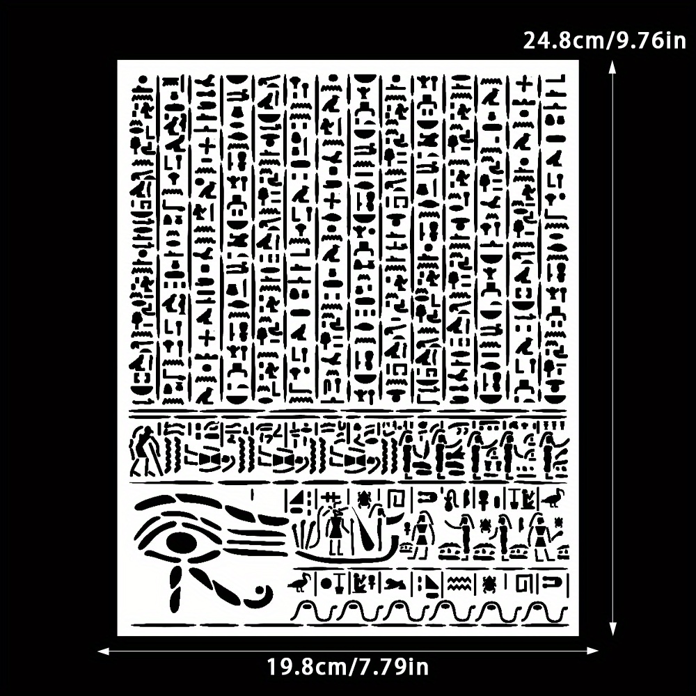 Image of Egyptian Stencils For Diy Scrapbooking, Card Making & Spray Painting - Plastic Templates For
