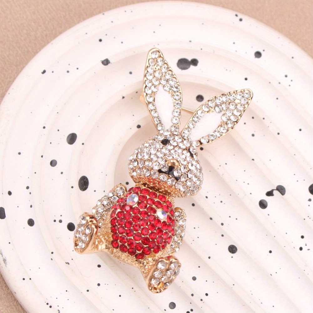 elegant cute rabbit brooch   fashion pin personalized niche accessory for women novelty clothing jewelry ideal for wedding party gifts details 2