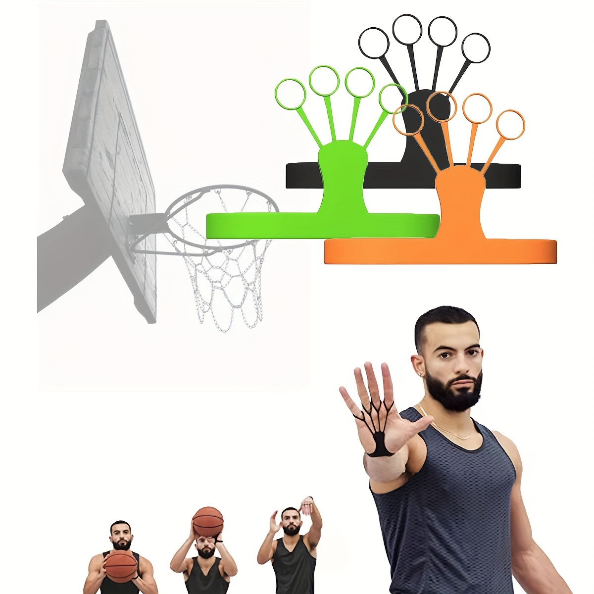 

Silicone Basketball Shooting Trainer - Your Form & With Split-finger Design, Black, Training Device