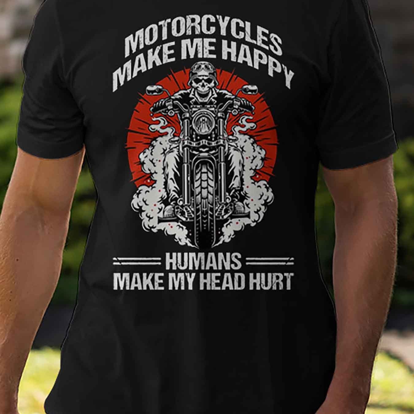 

Men's Motorcycle Rider Pattern And Motorcycle Printed Short Sleeve Crew Neck T-shirt, Cotton Summer Outdoor Top