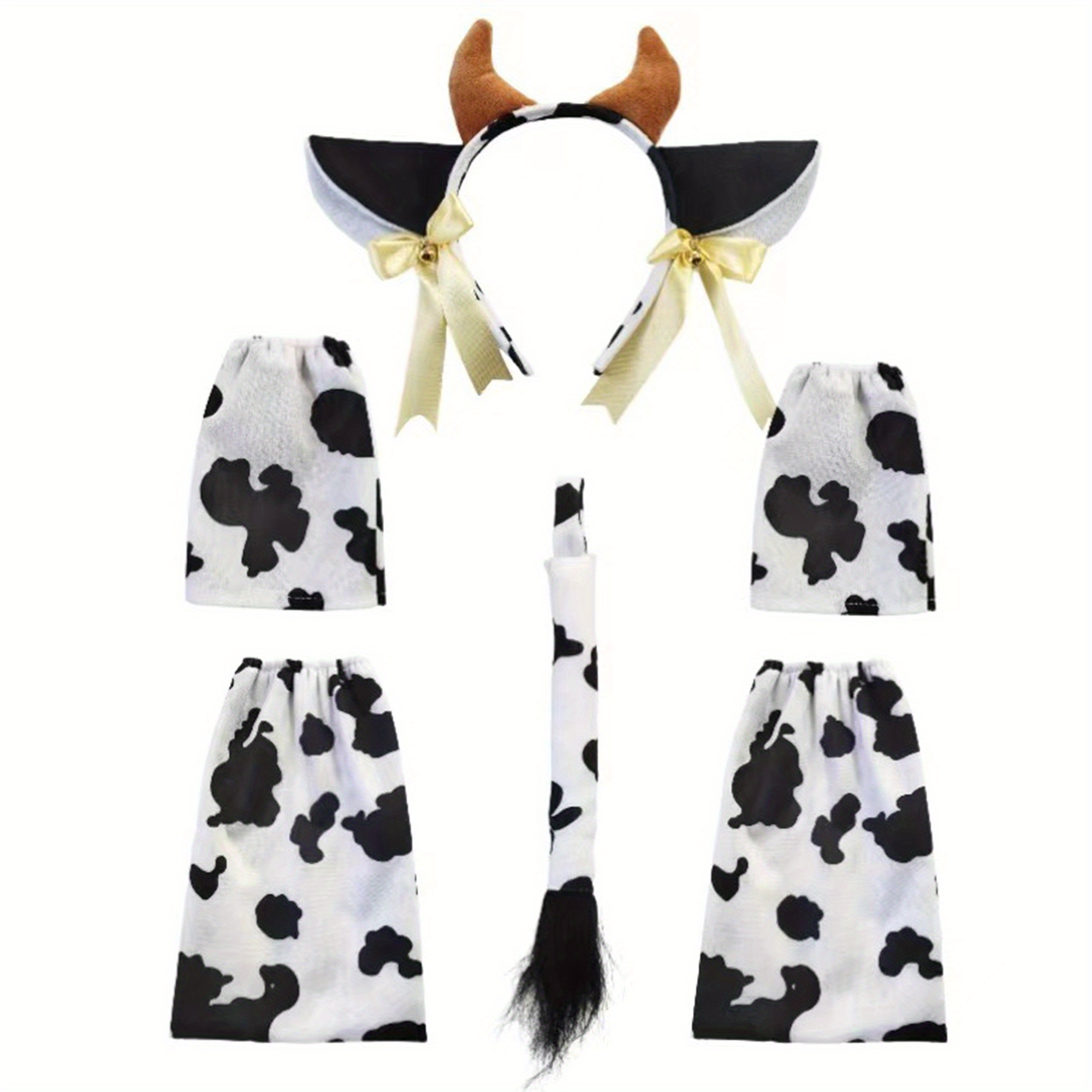 halloween cow costume accessories bell cow ears tail set - Temu display picture 2