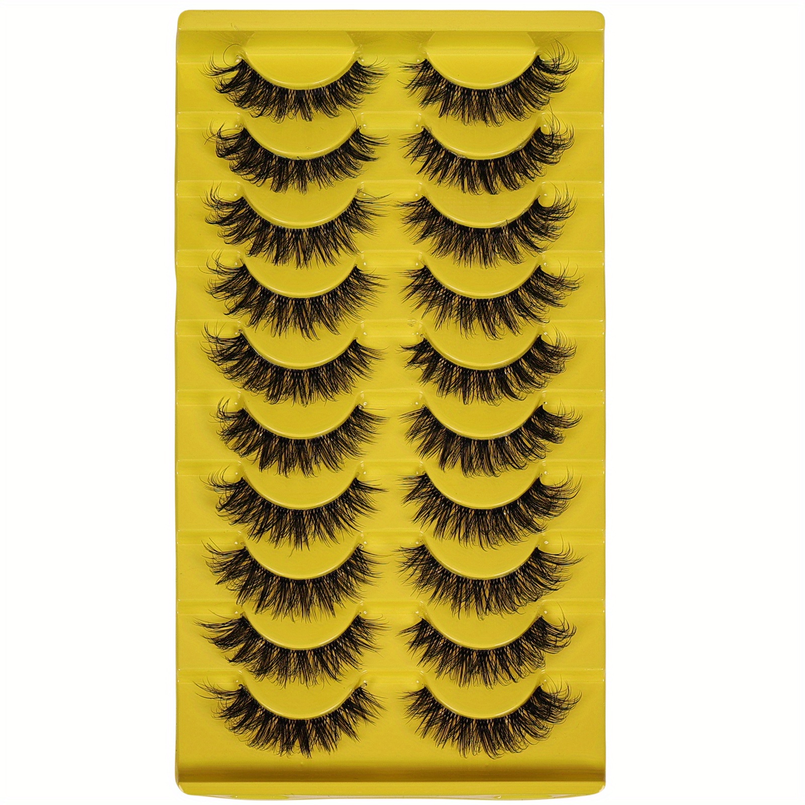 Natural Fluffy False Eyelashes Wispy Lashes 3d Volume Strip Lashes D Fake Eyelashes With Clear Band Eye Lashes