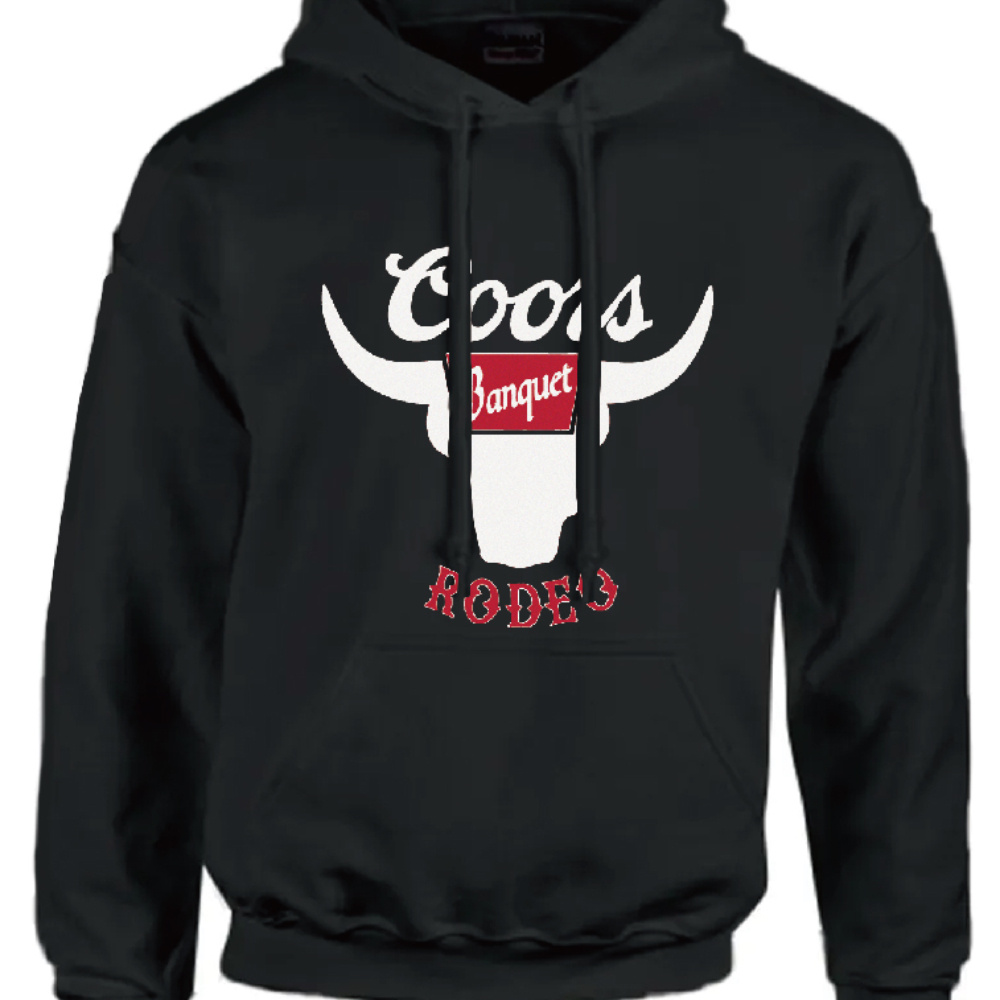 

Coors Banquet Rodeo Men's Autumn And Winter Fleece Hoodie Pattern Printed Pullover