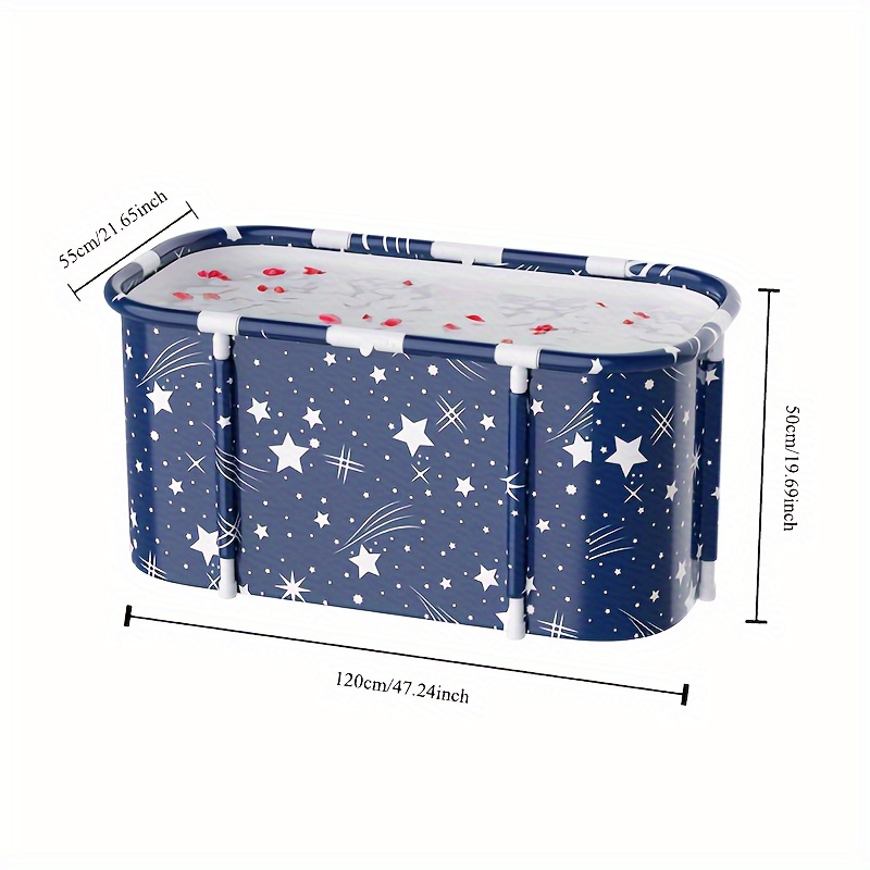 Yıldızlı Gökyüzü Taşınabilir Spa Küveti, Yastık & Hava Pompası ile - Yerden Tasarruflu, Katlanabilir Tasarım, Ev Kullanımı için Sırt Desteği, Kolay Saklama - İdeal Noel & Cadılar Bayramı Hediyesi