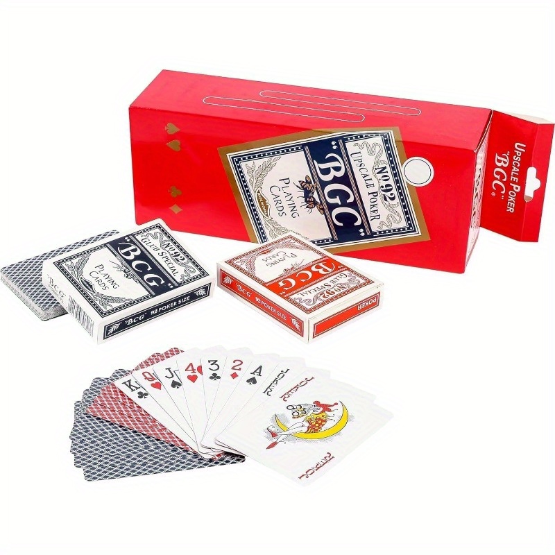 Playing Cards 12 Pack, Deck of Cards Bulk, Standard Index Poker Cards for Family Games, Parties and Gatherings, 6 Red & 6 Blue