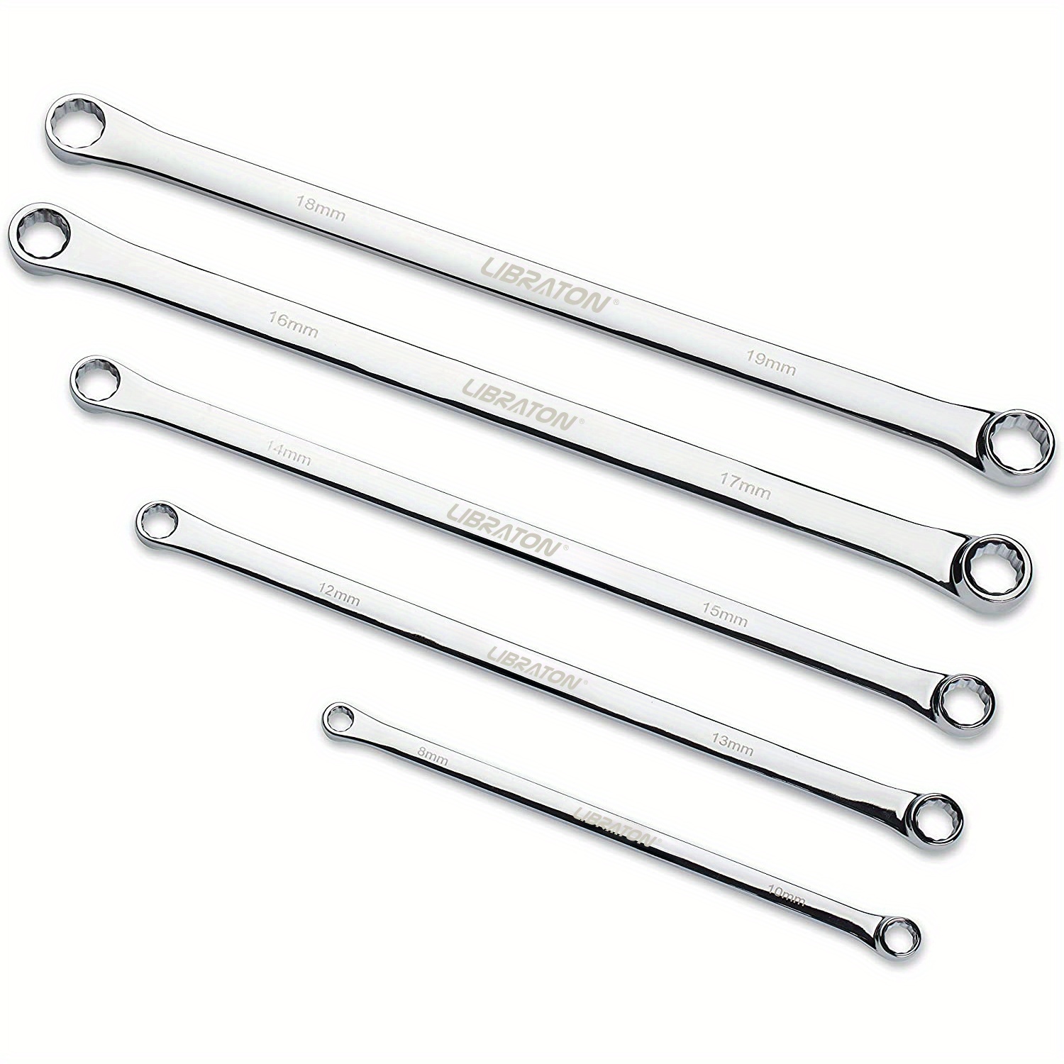 

Libraton 5pcs Set 8-19mm, Long Double End Wrenches Crv Bag