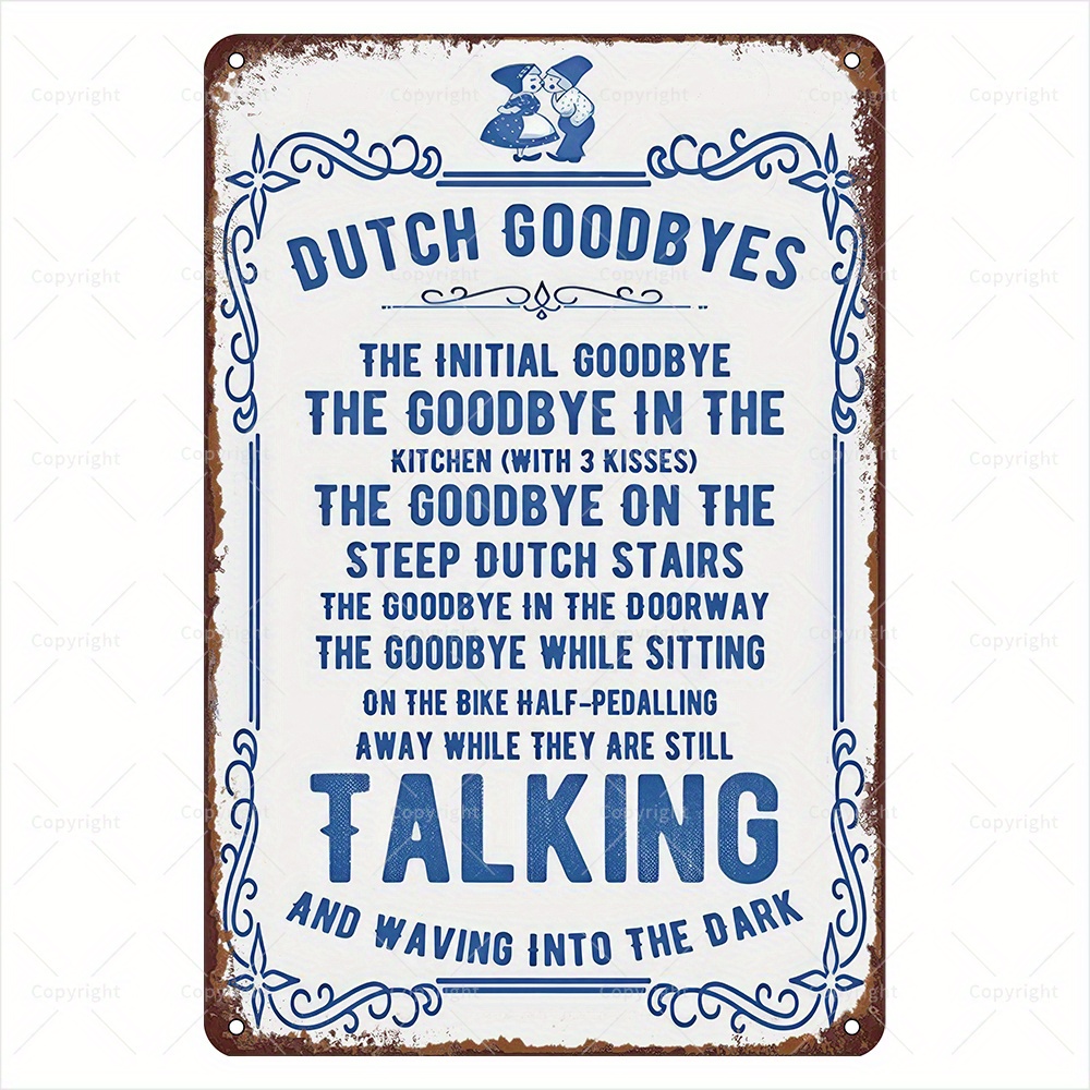 

Dutch Vintage Tin Sign - Humorous Retro Metal For Home & Kitchen, Ideal Gift For Dutch Enthusiasts