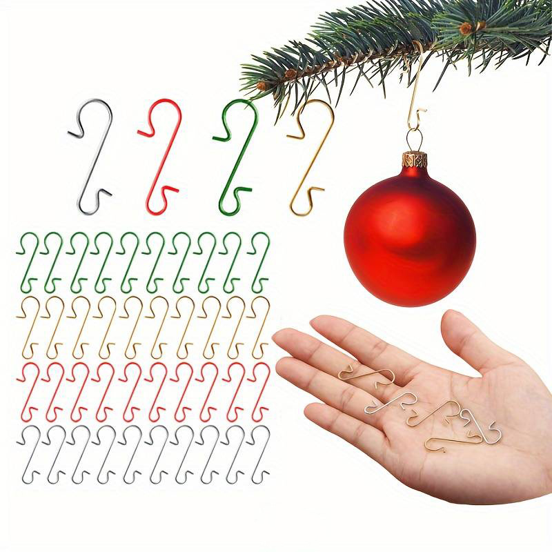 

60 Christmas Hooks, Holiday Decoration Hooks, Small Golden Hooks, Hooks, Christmas Tree Ball Pendants, Home Decorations, Various Decorative Small Hooks