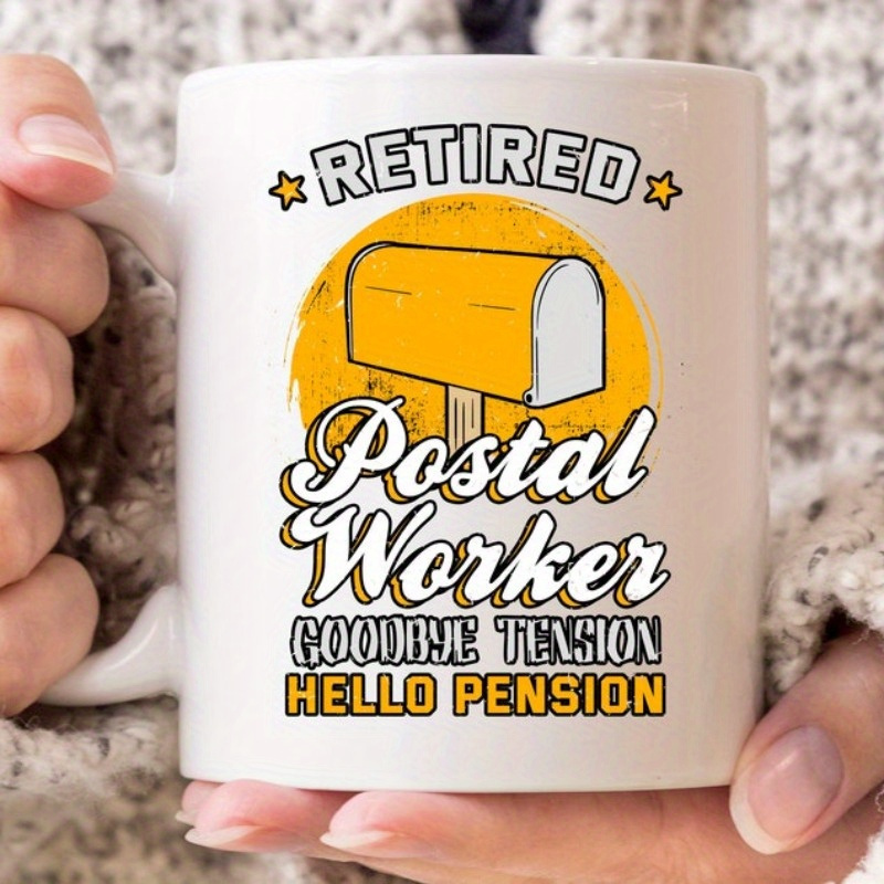 

1pc Retired Goodbye Tension Hello Pension Mug, Gift For , Retirement Coffee Cup