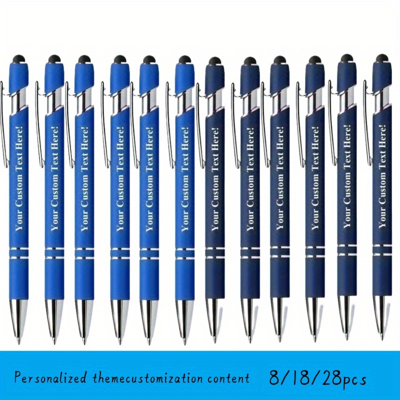 

A Set Of 8/18/28pcs Versatile Pens With Soft Stylus Tips, Use In Offices, Schools, As Gifts, Or For Personalization With Laser-engraved Messages