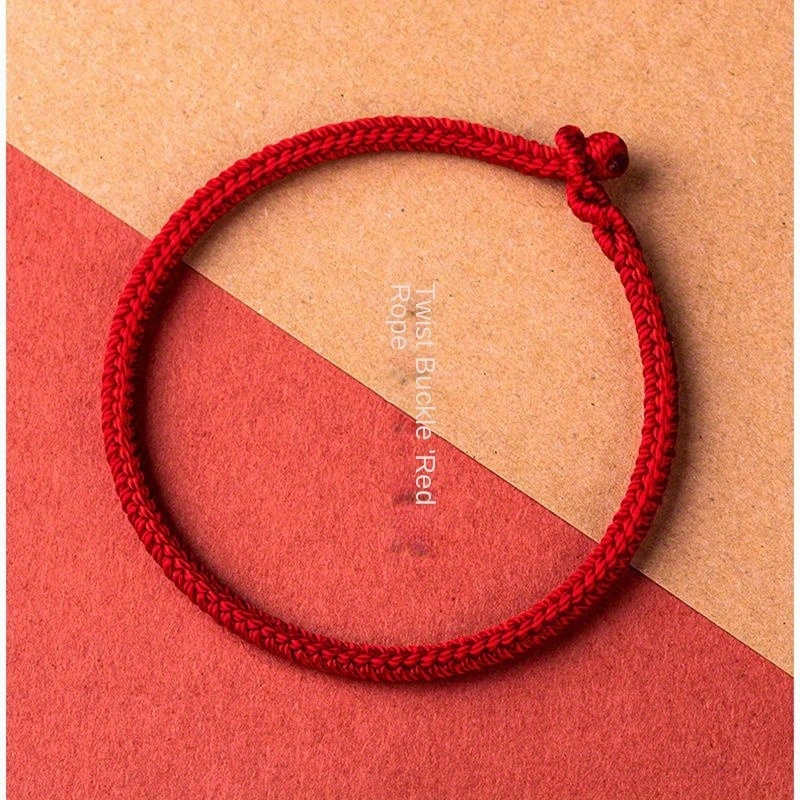 Women's Chinese Style Handwoven Bracelet in Red Nylon Rope