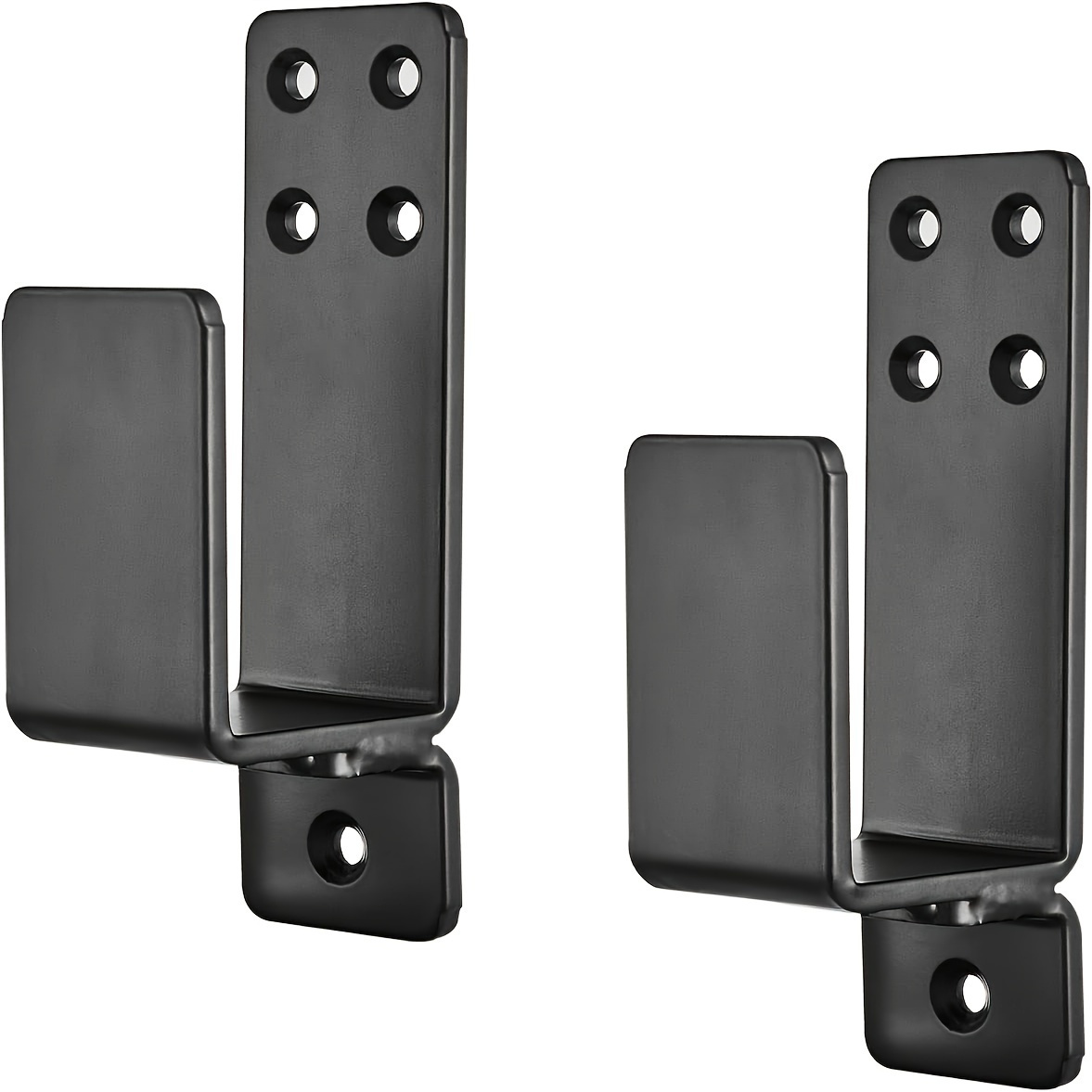 2pcs Heavy Duty Door Brackets - U-shaped Metal Holder For 2x4" Wood Security Bars, Ideal For Home, Garage, Barn & Shed Gate Safety, Steel