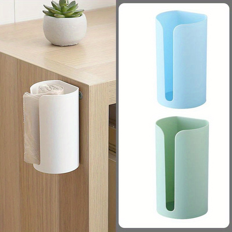 Random 3pcs Wall-mounted Trash Bag Dispenser - Nail-free, Kitchen Storage Organizer