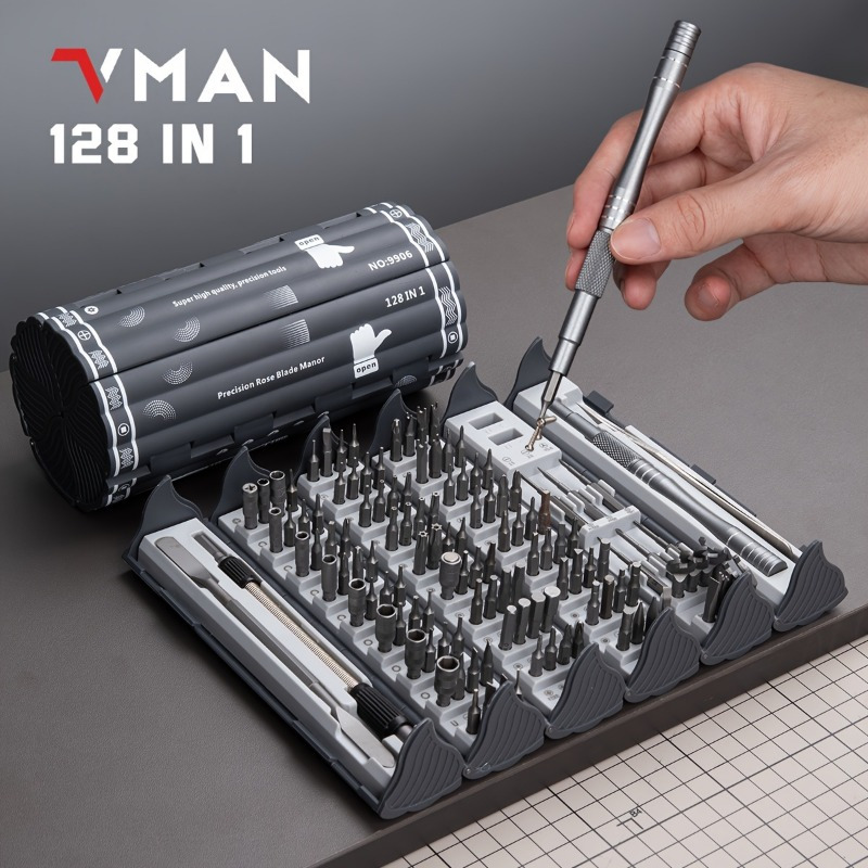 

128 In 1 Precision Screwdriver Set, Portable Screwdriver Set With 122 Magnetic Batches, Suitable For Iphone, Laptops, Pcs, Watches, Glasses, Game Consoles, Modifications, Diy, As A Christmas Gift