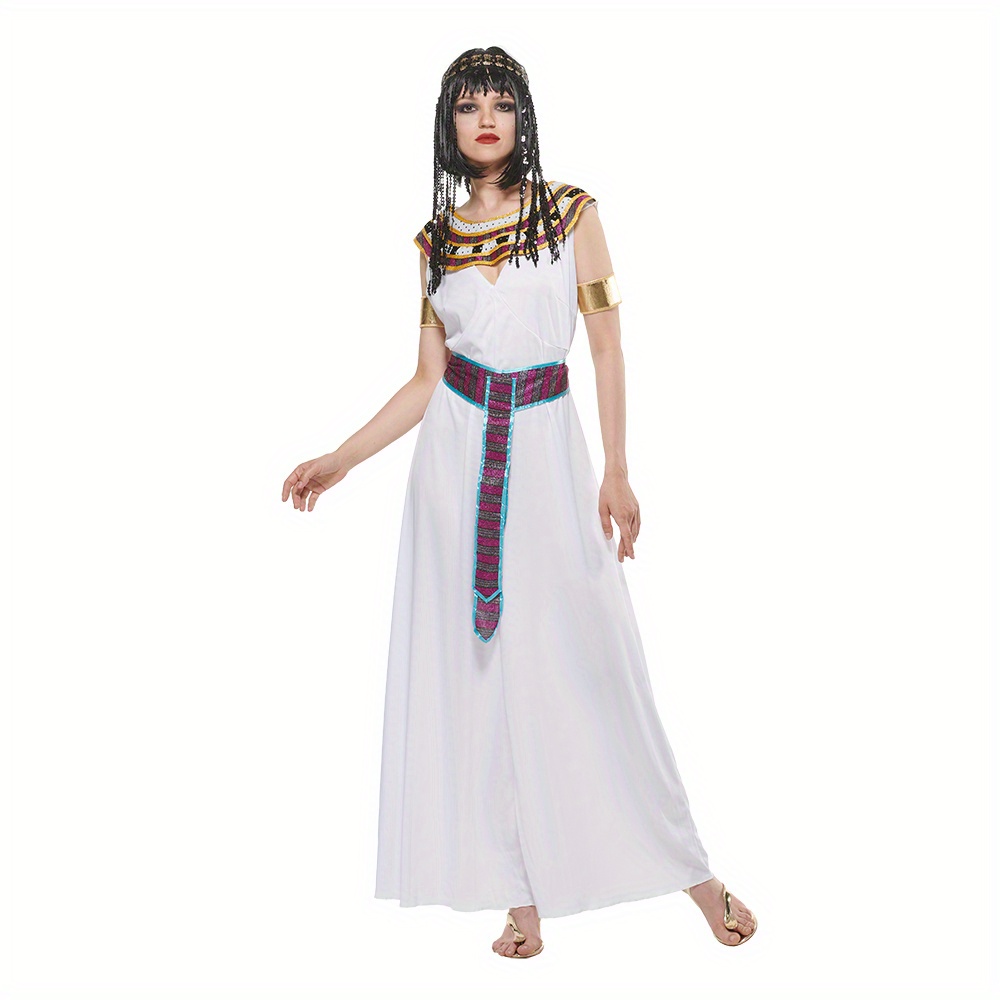 

Adult Women's Dress With Headdress, Belt And Cuffs