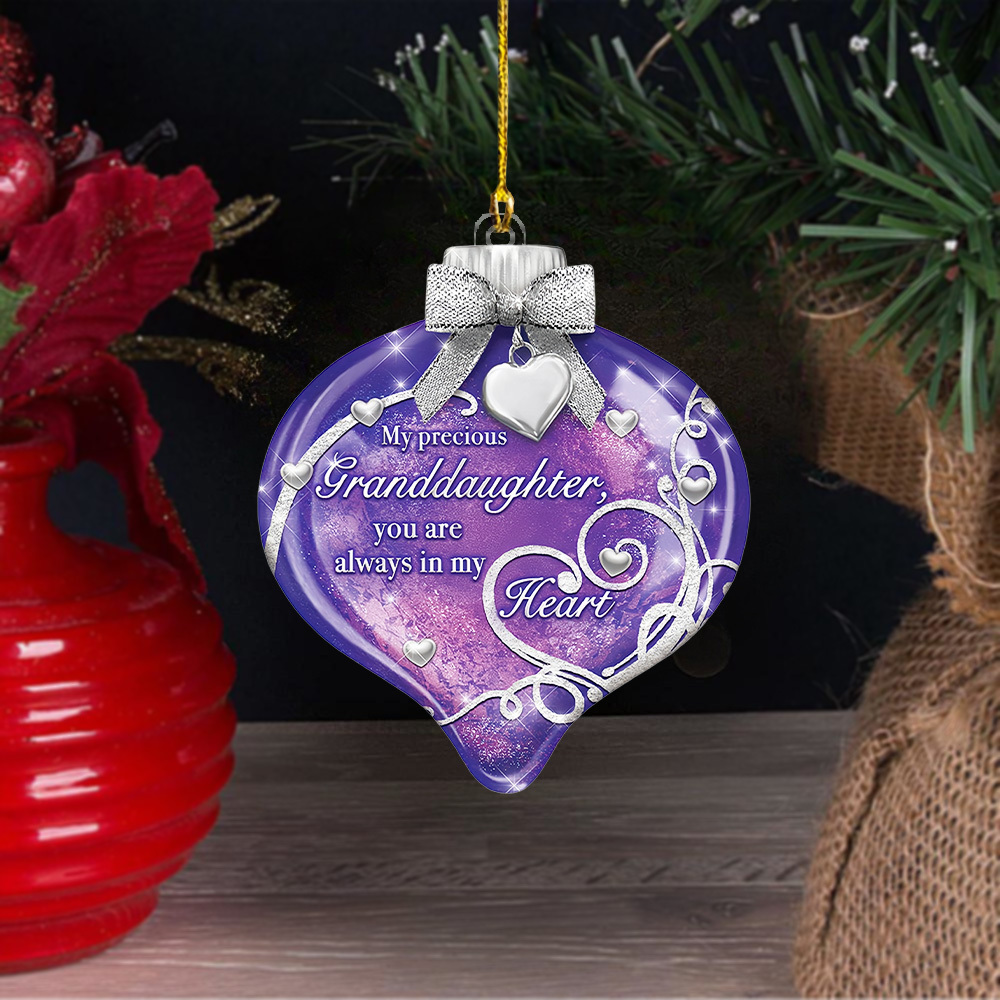 

1pc 2d Acrylic Granddaughter Is In My Heart Ornament, Christmas Acrylic Decoration, Christmas Gift