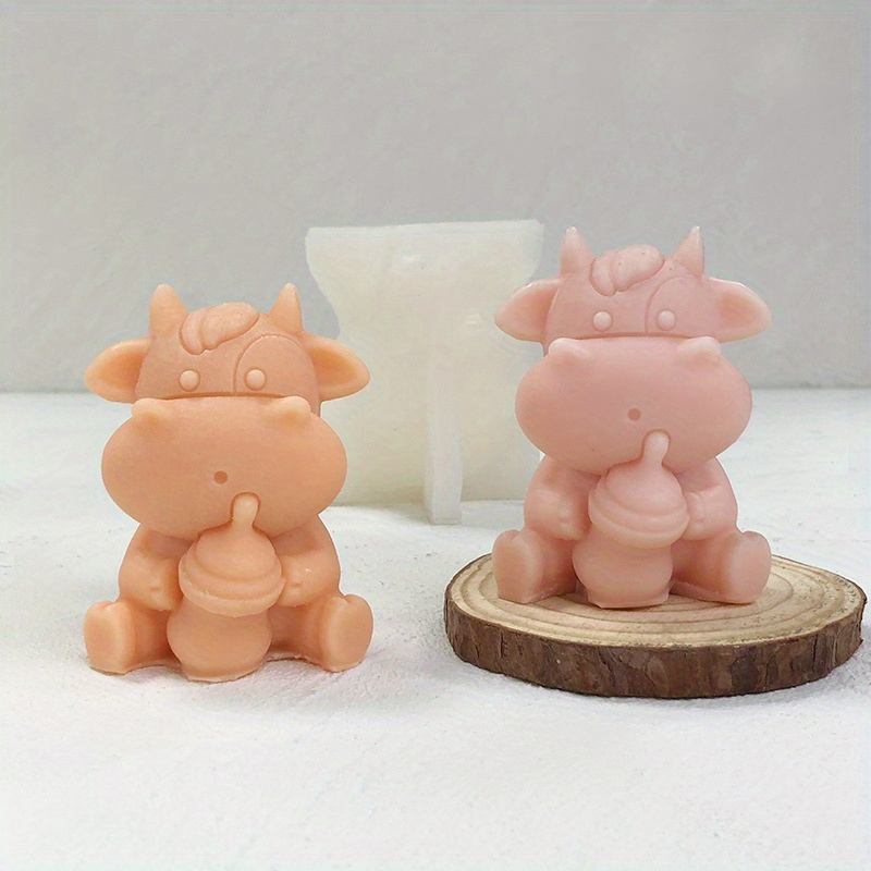 

Cute Cow-shaped Silicone Mold For Aromatherapy Candles, Soaps & Plaster Diffusers - Creative Craft Decoration Tool