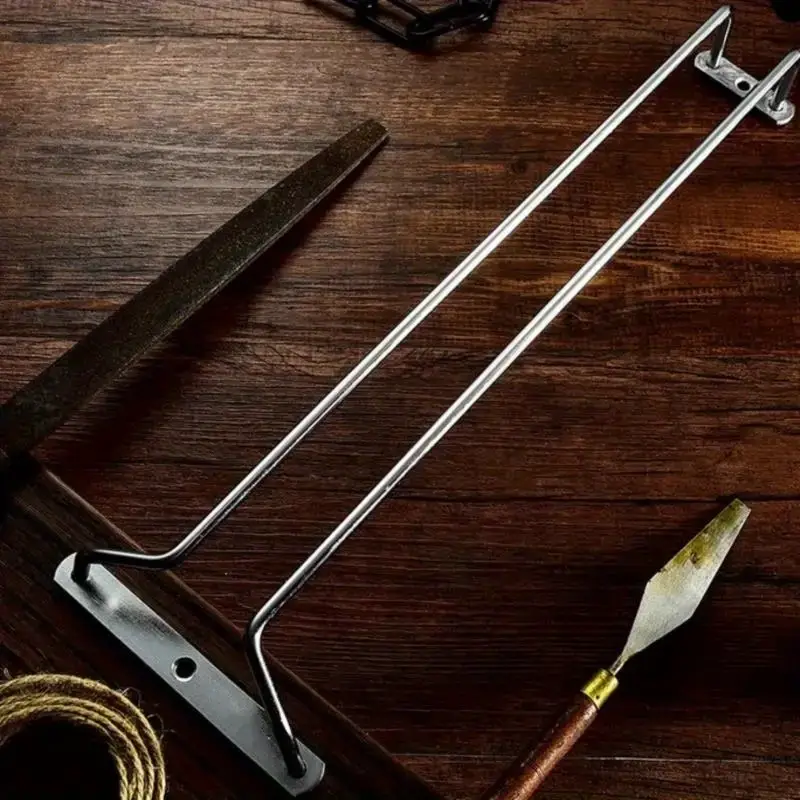 1 pc metal stemware rack for under cabinet storage multipurpose high footed glass holder for home bar and kitchen dining area ceiling mounted hanging glass organizer details 7