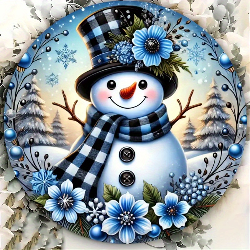 

Festive Snowman Acrylic Sign: Coffee Shops, Bars, Front Doors, And Home Decor - Round Acrylic Material Christmas Sign